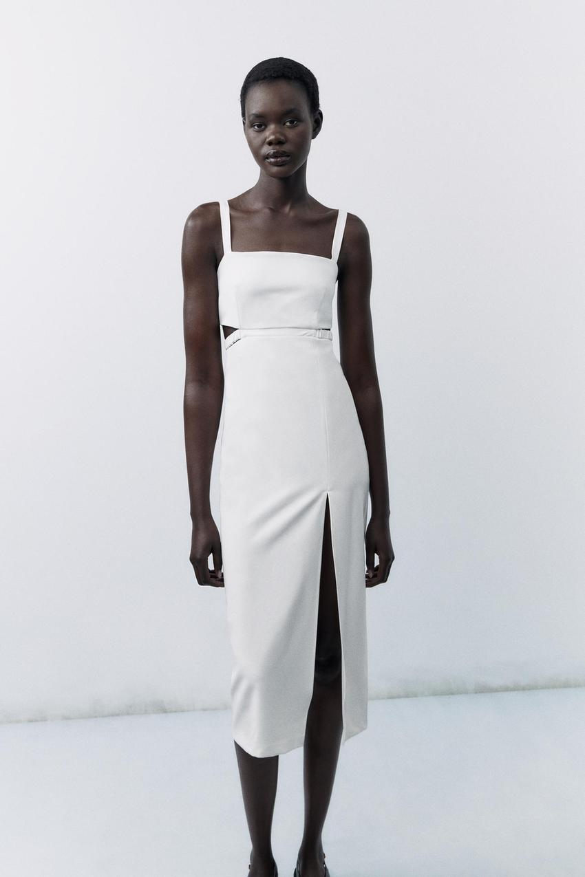 Midi dress with cut out detail zara Clearance