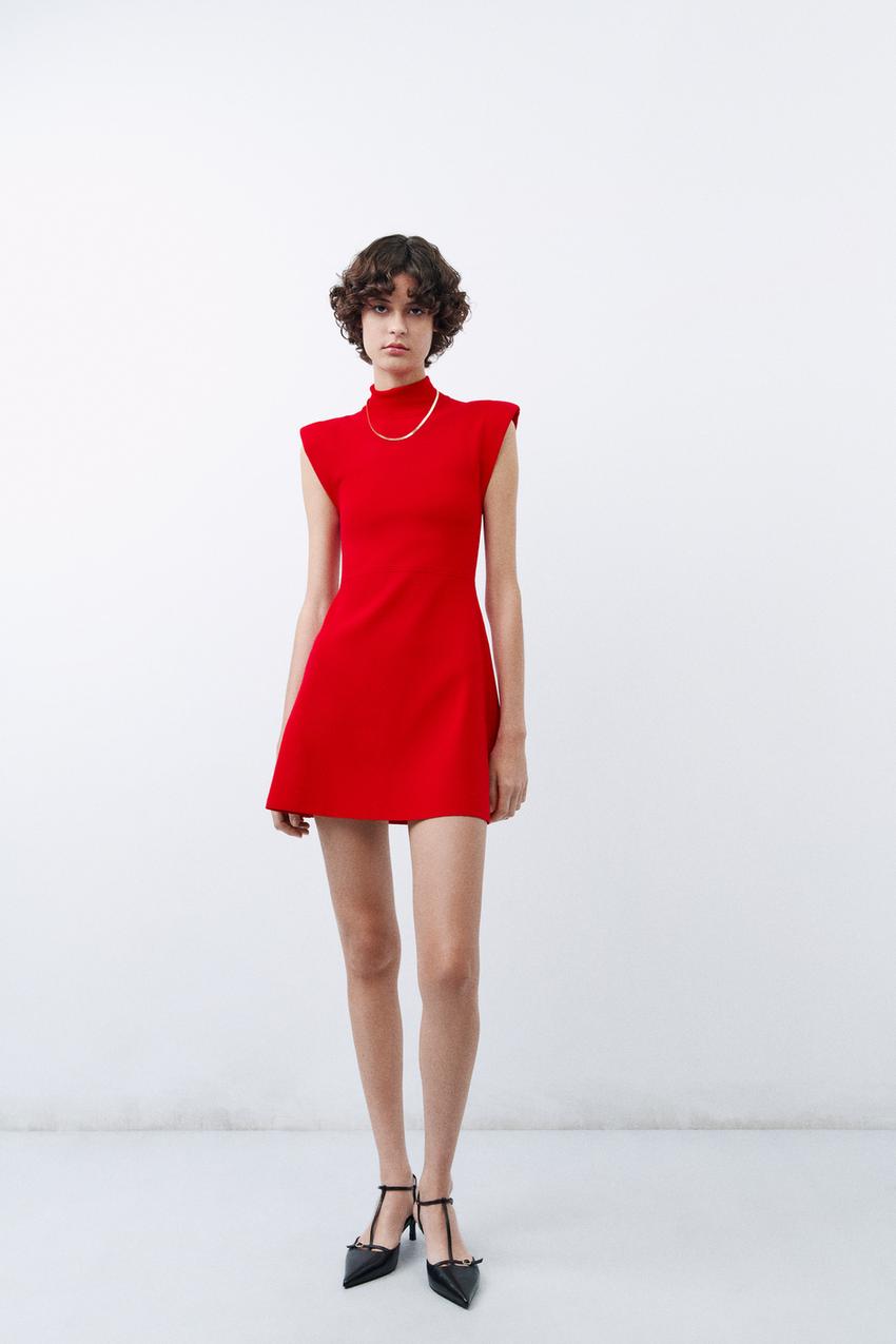 Shoulder pad knit dress zara Clearance