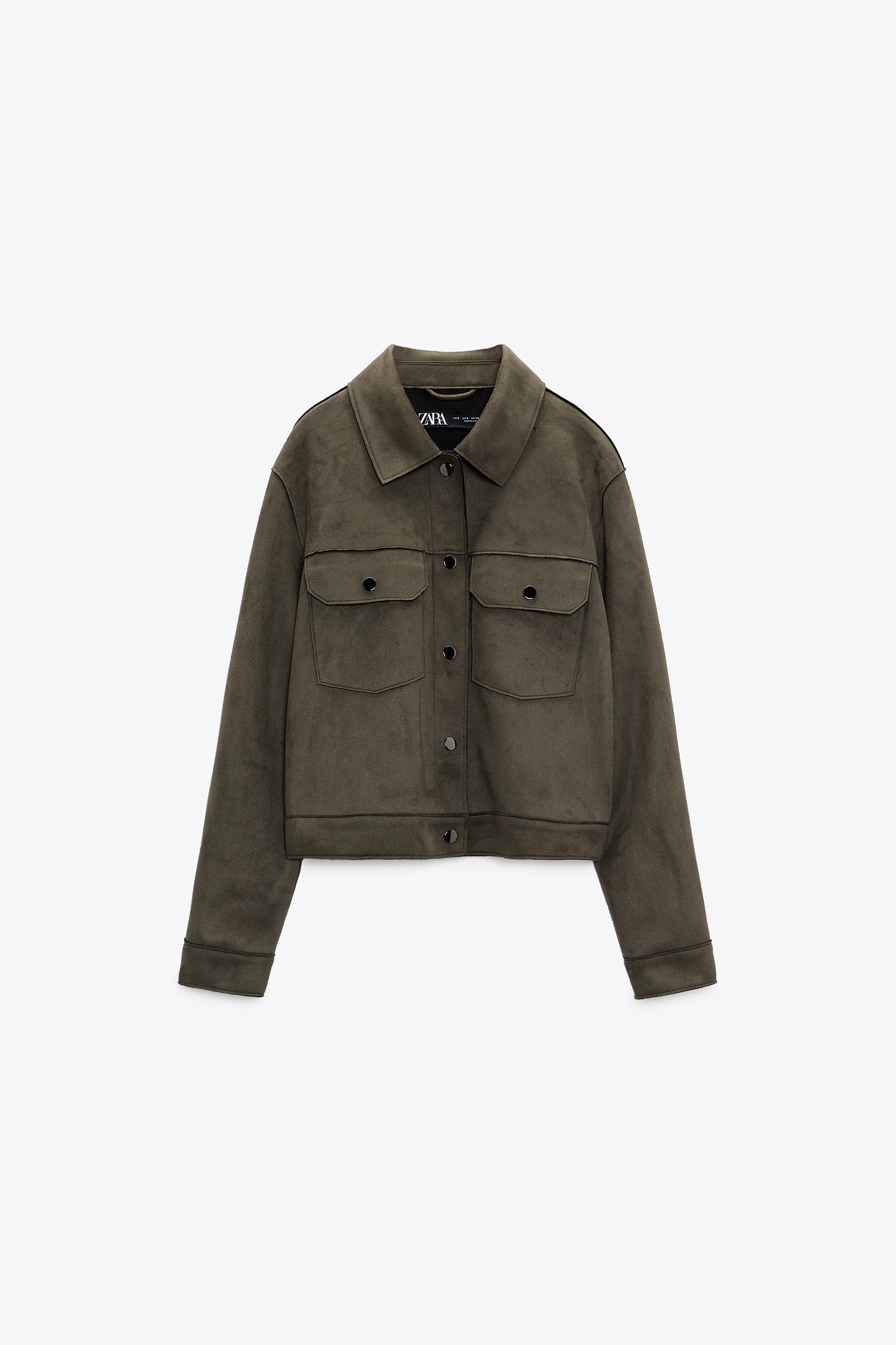 Zara khaki green jacket Clearance