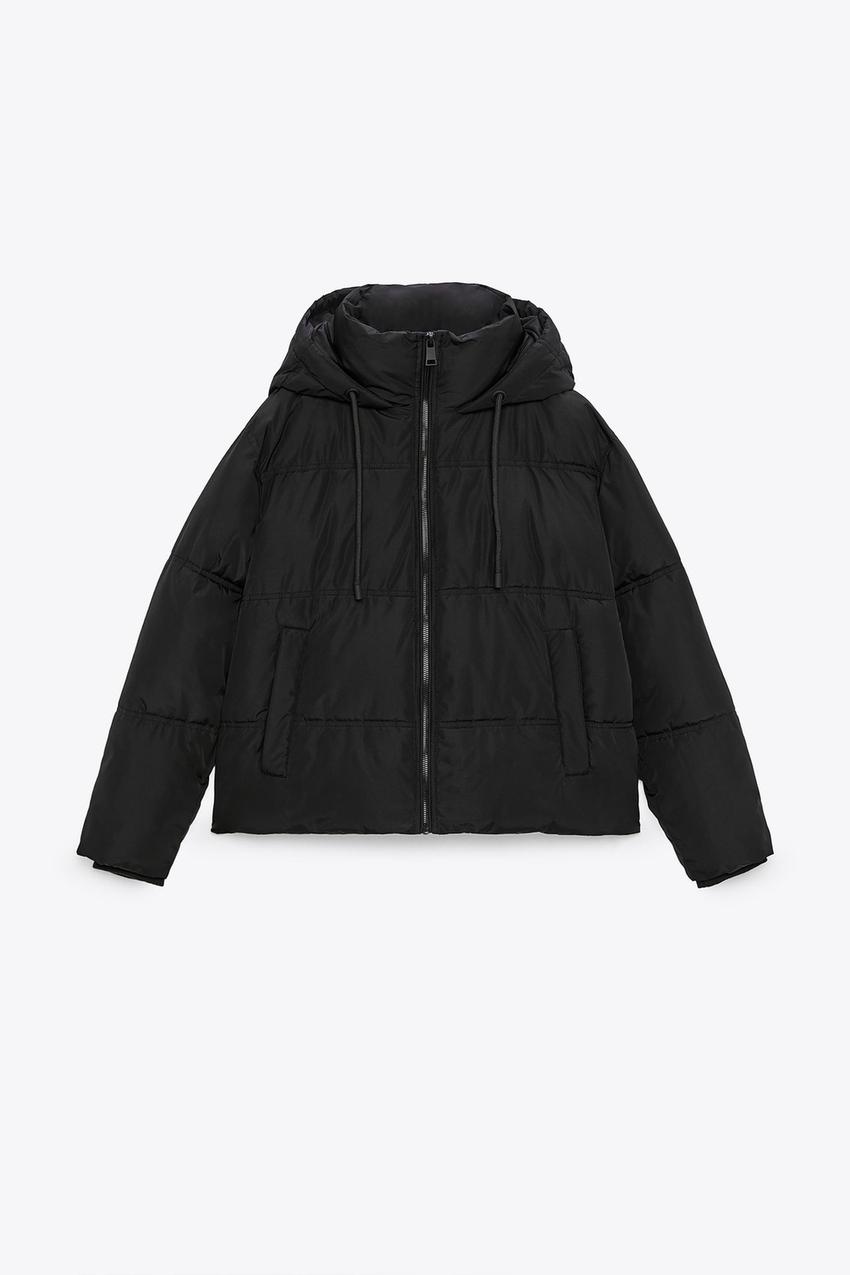 Puffer coat with hood zara Outlet