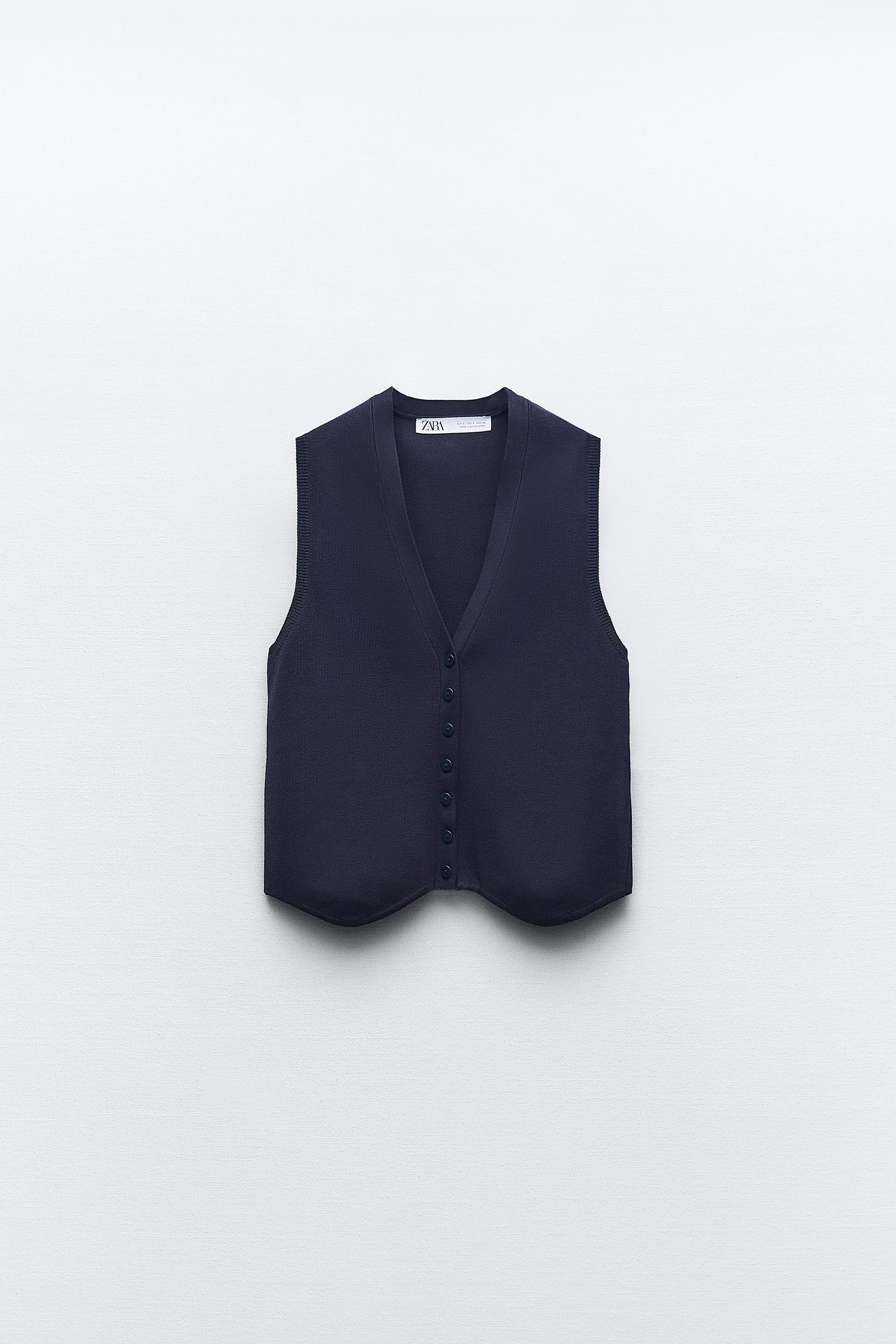 Blue zara vest Clearance
