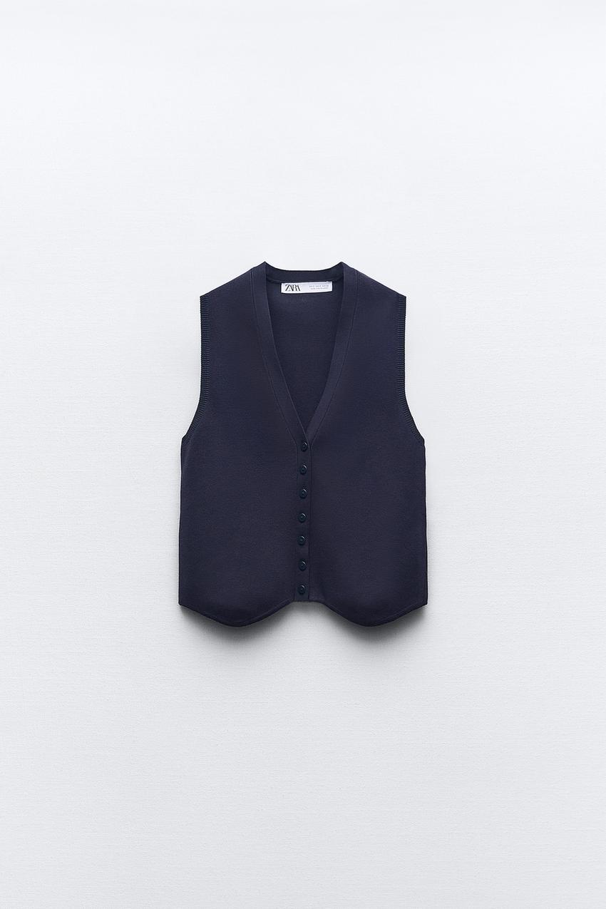 Zara blue knitted vest Clearance
