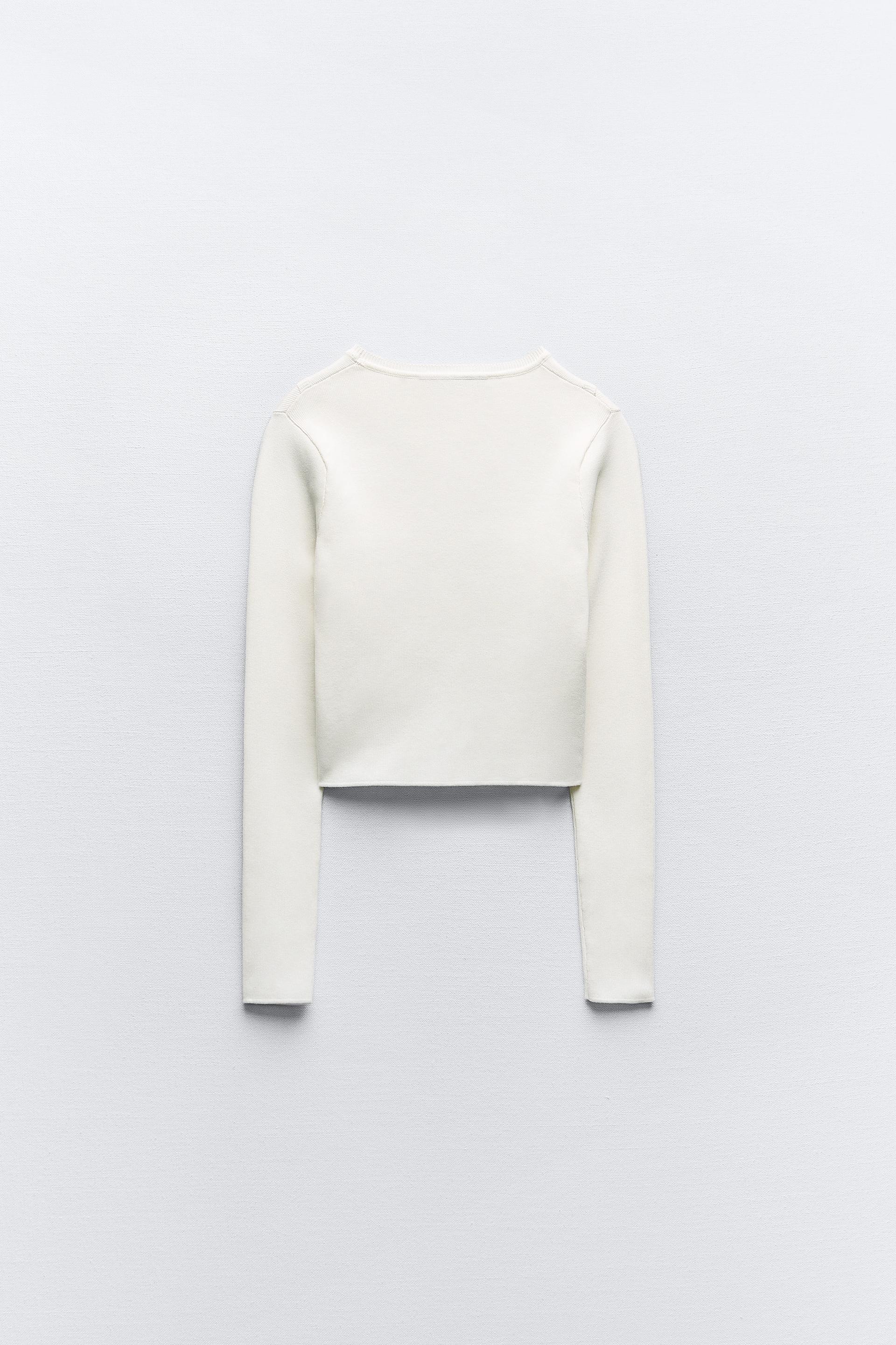 Zara knit long sleeve top Clearance