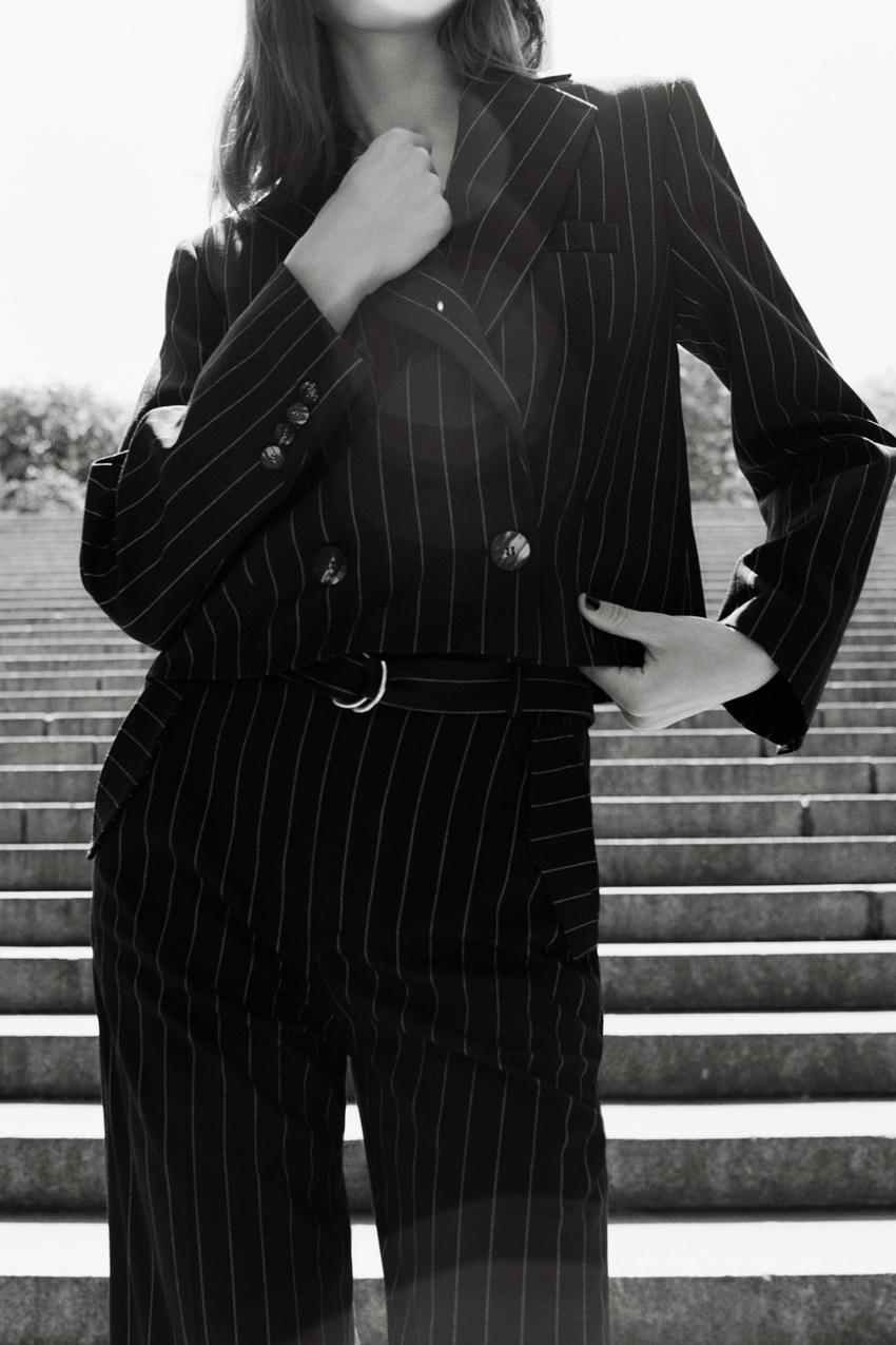Pinstripe blazer zara Clearance