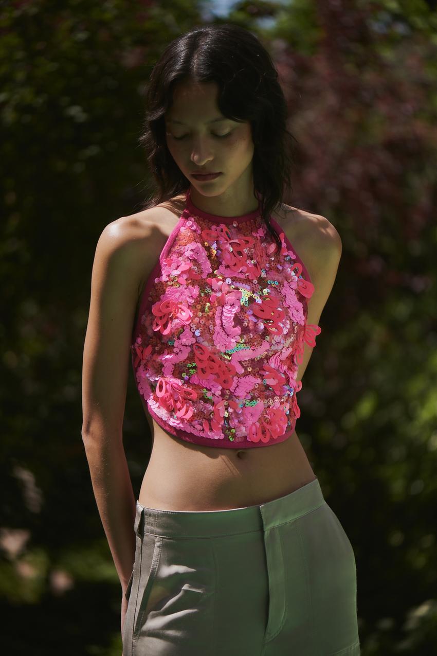 Zara pink halter top Clearance