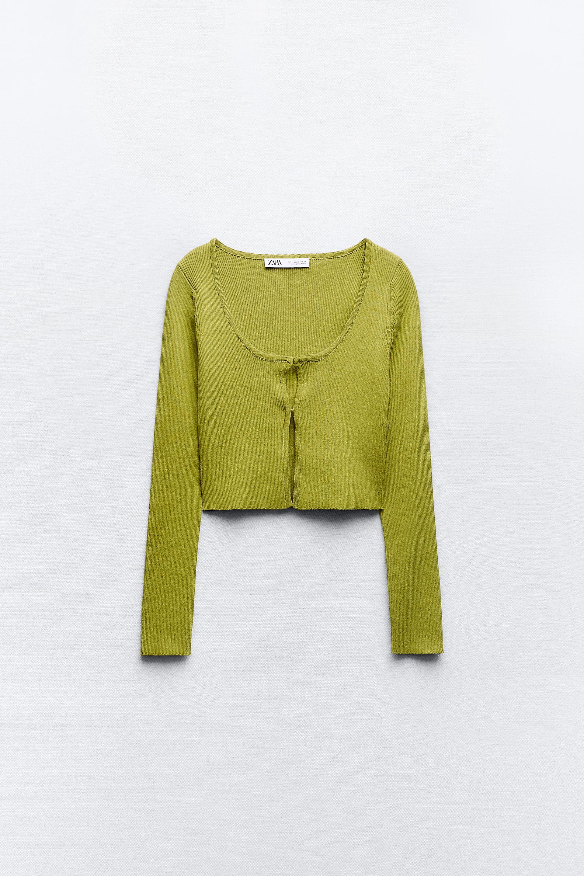 Zara lime green cardigan clearance