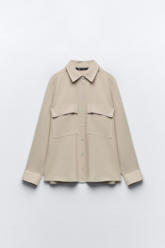 Zara long shirt with pockets Clearance