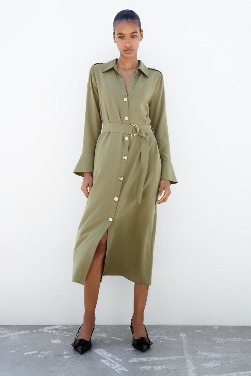Khaki zara dress Clearance