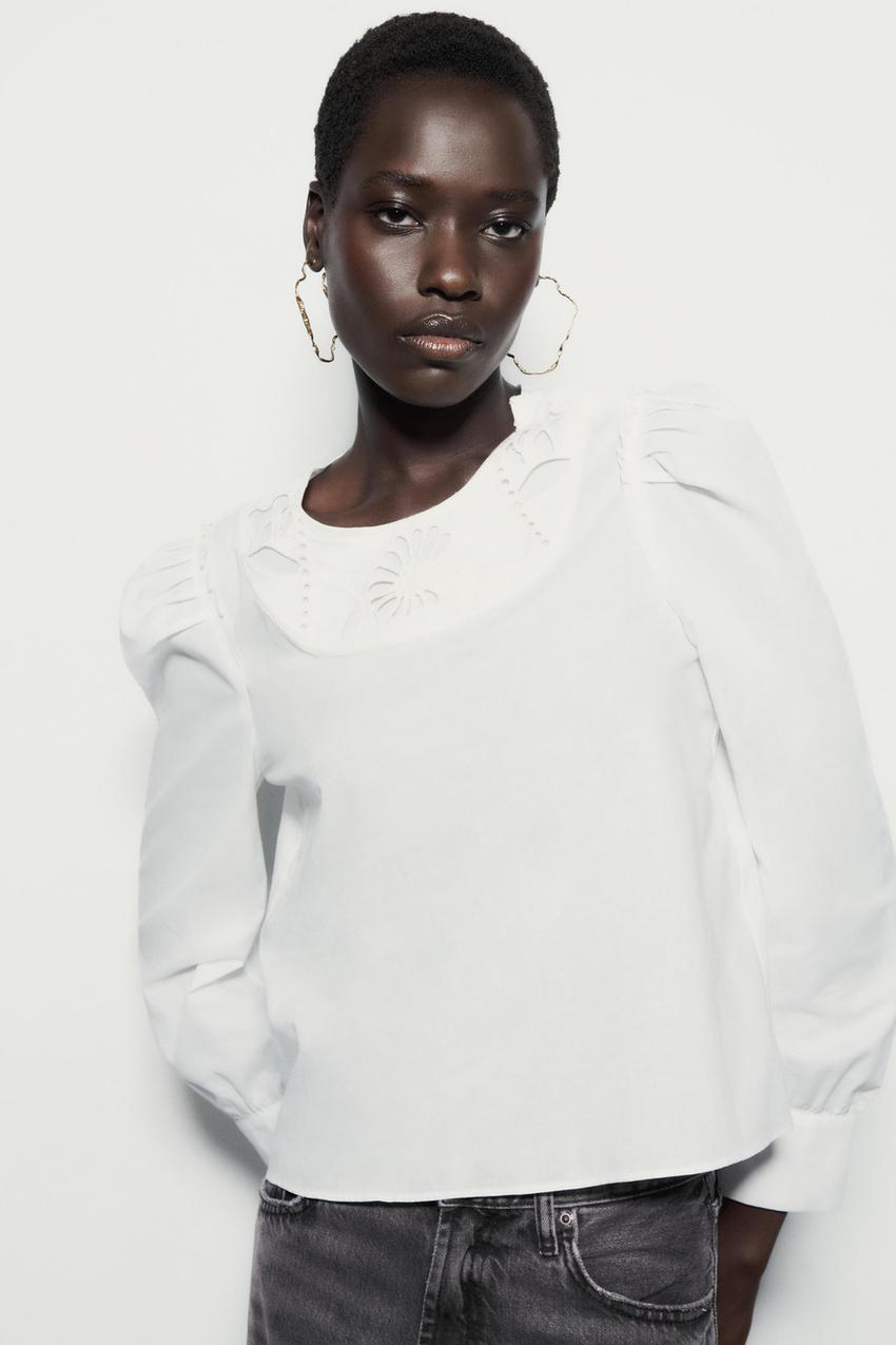 Puffed sleeve top zara Outlet