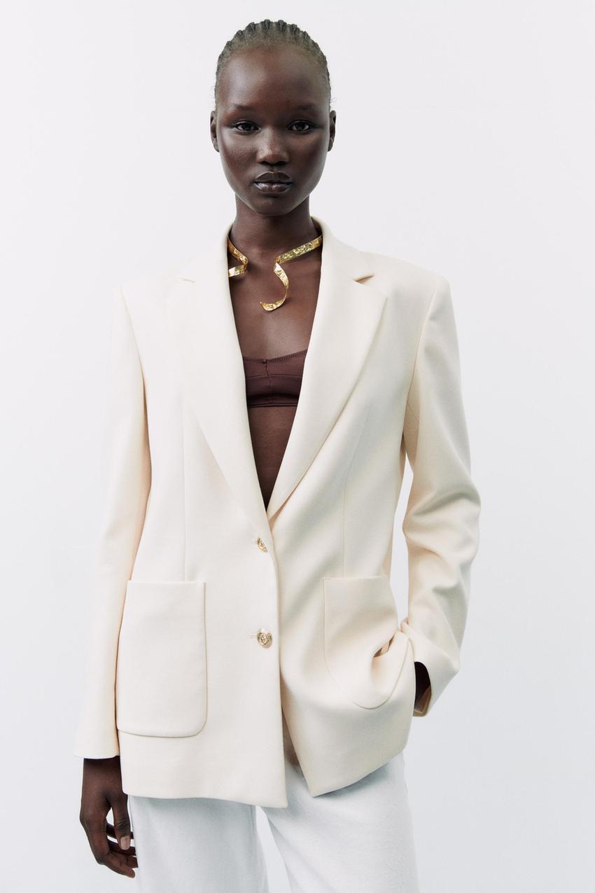 Cream zara blazer Clearance