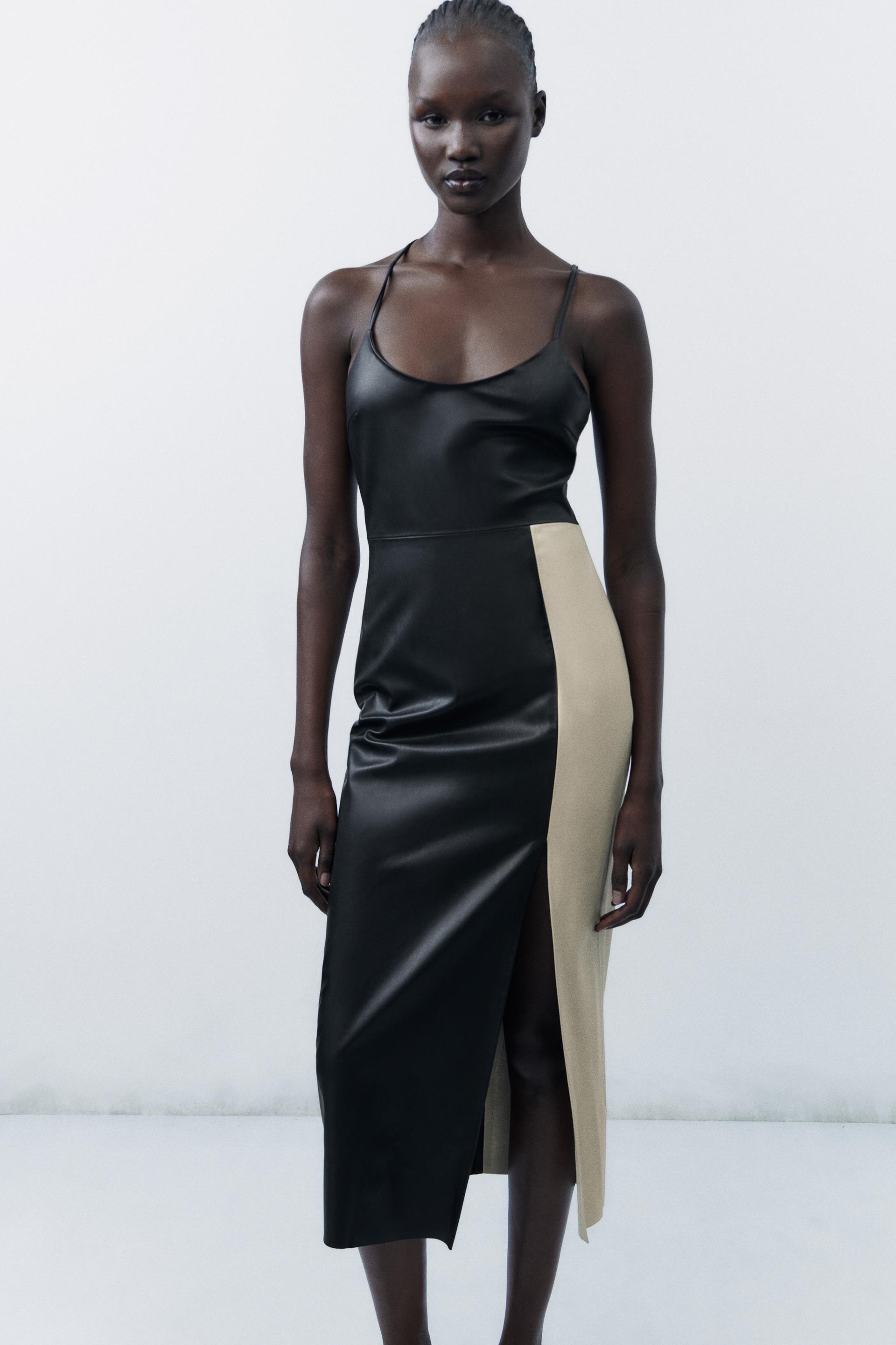 Long leather dress zara Clearance