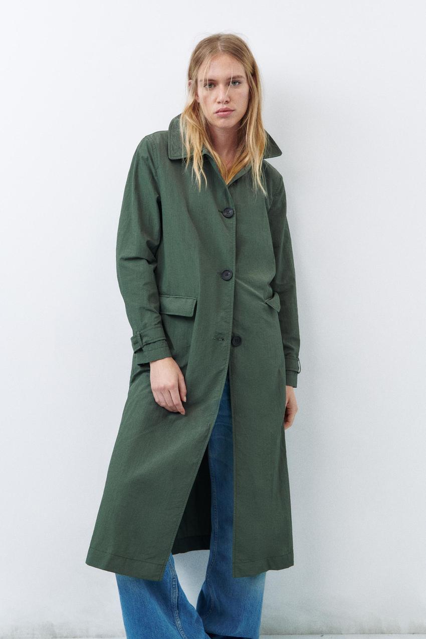 Khaki trench coat zara Clearance
