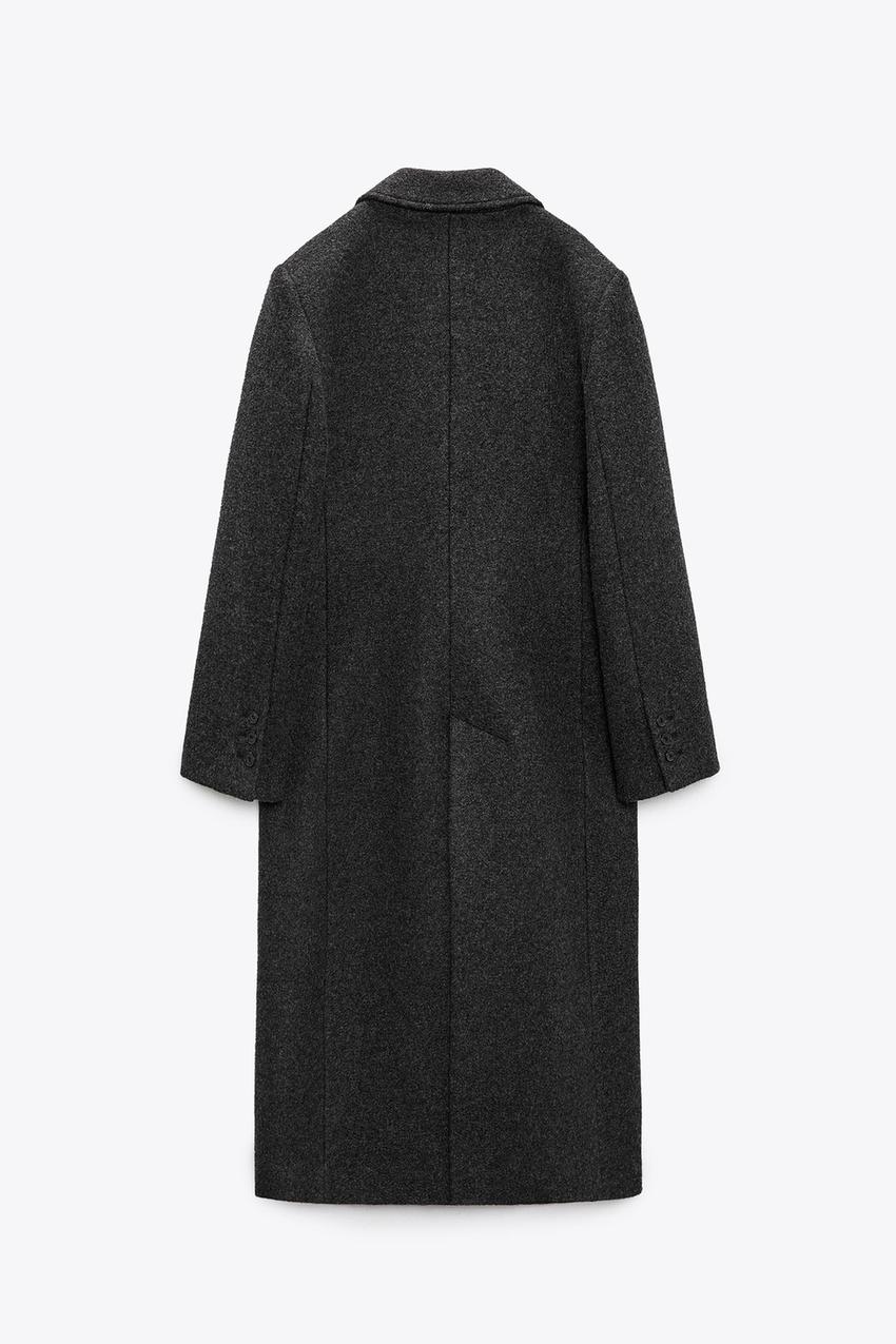 Gray wool coat zara Clearance