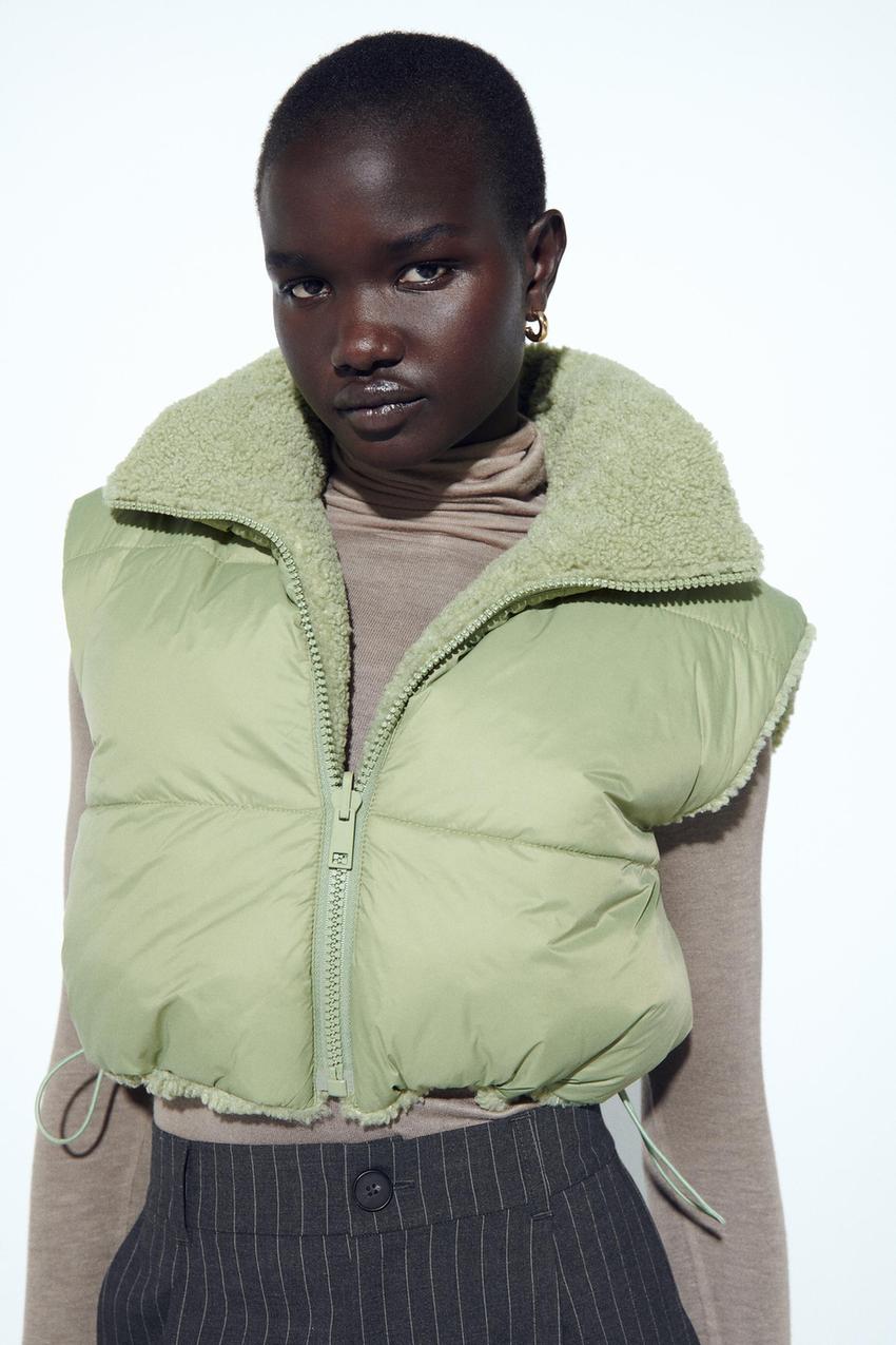 Zara khaki reversible gilet Clearance