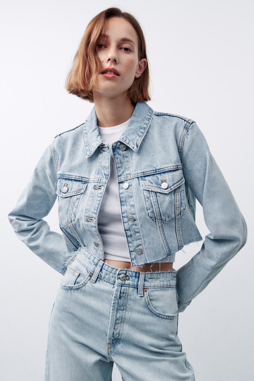 Zara crop jean jacket Outlet