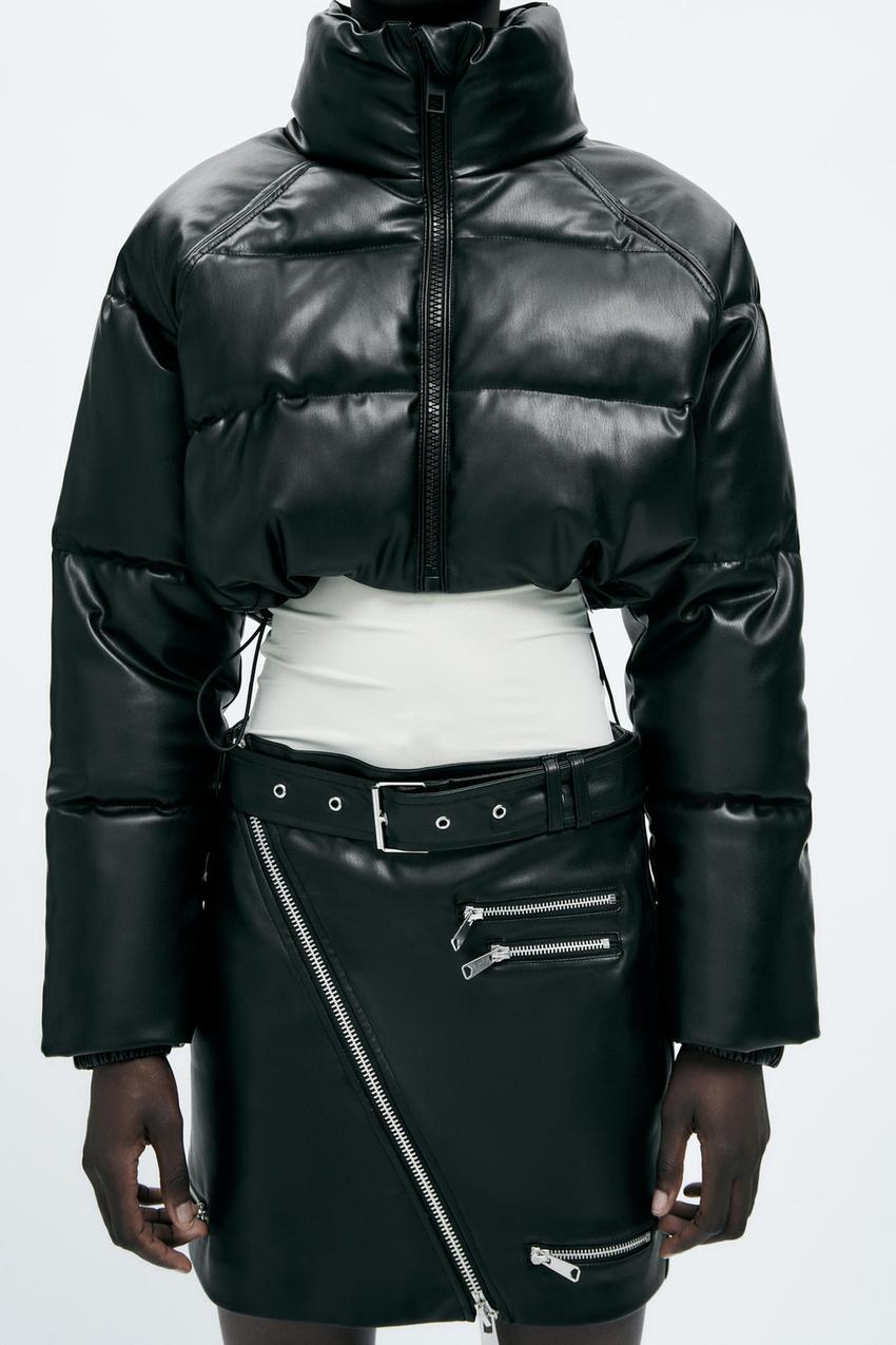 Cropped puffer coat zara Clearance
