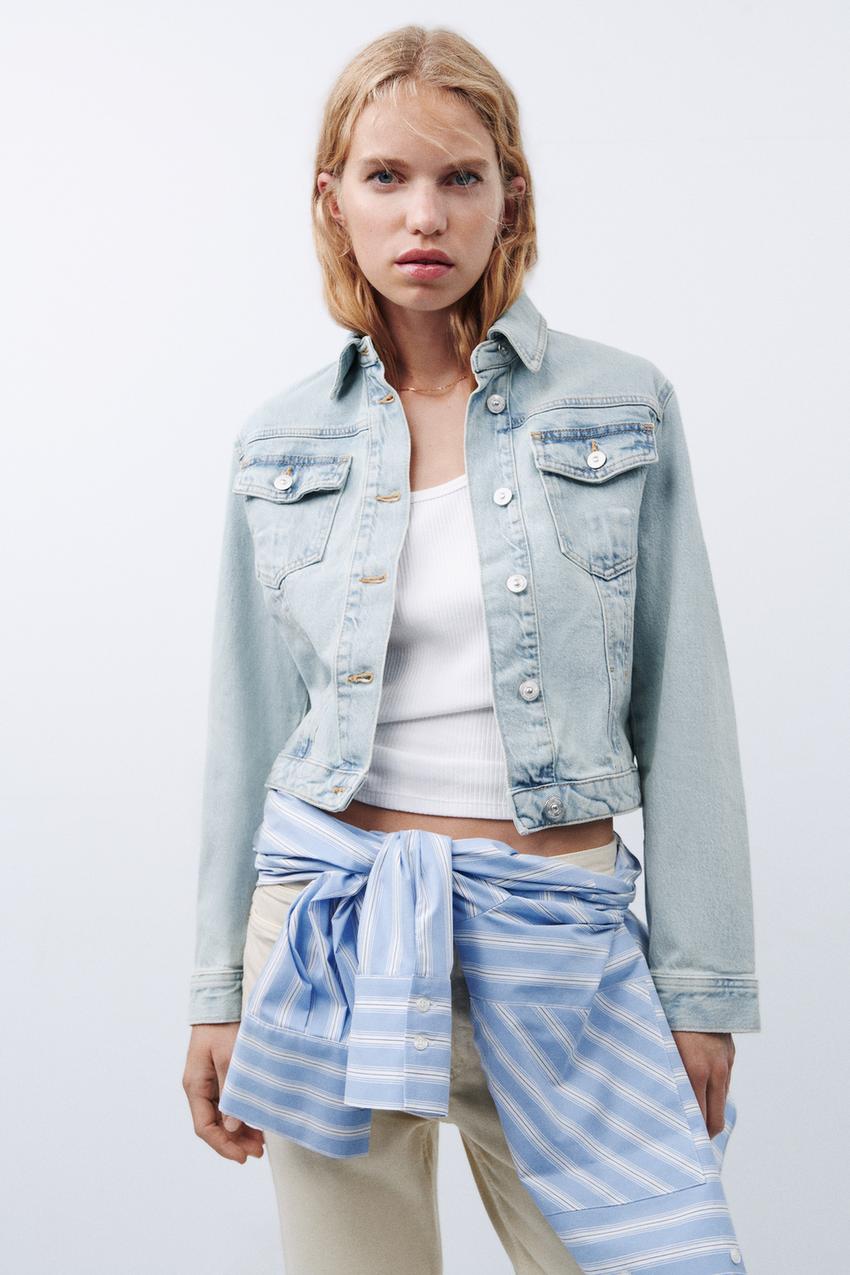 Ladies denim jacket zara Clearance
