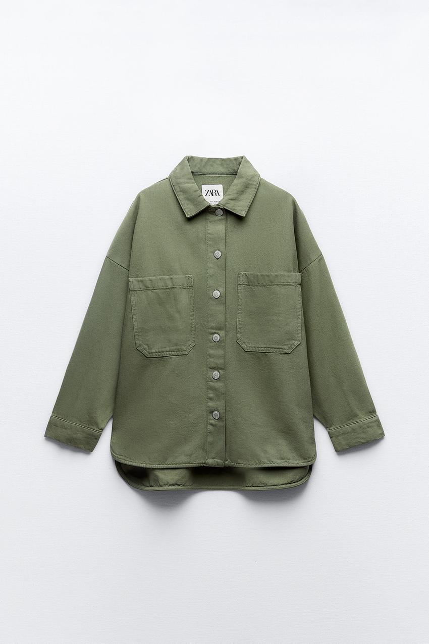 Khaki blouse zara Clearance