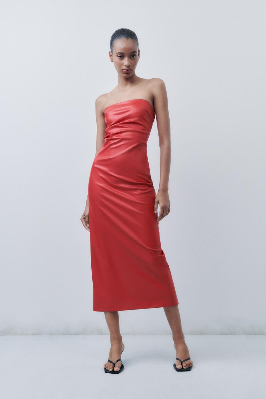 Zara vegan leather dress Clearance