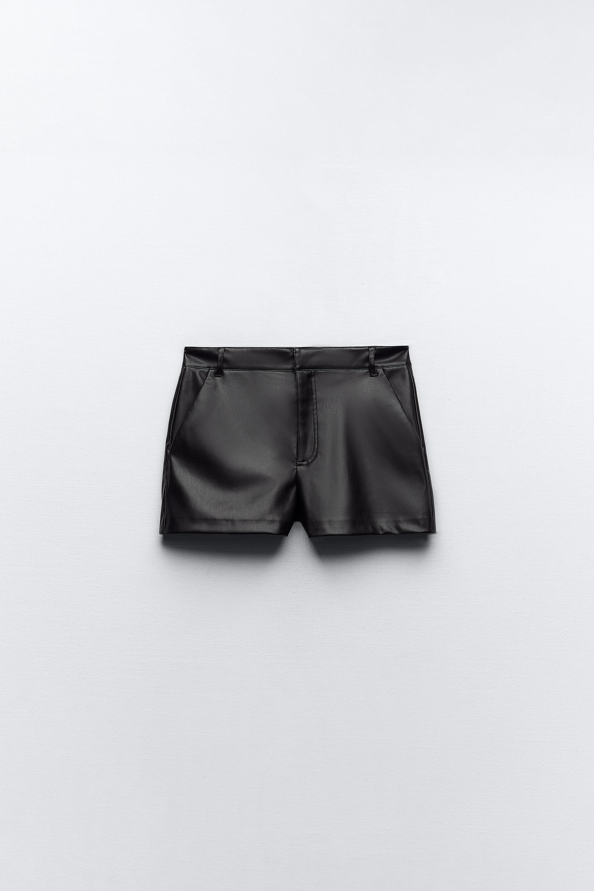 Zara faux leather bermuda shorts Clearance