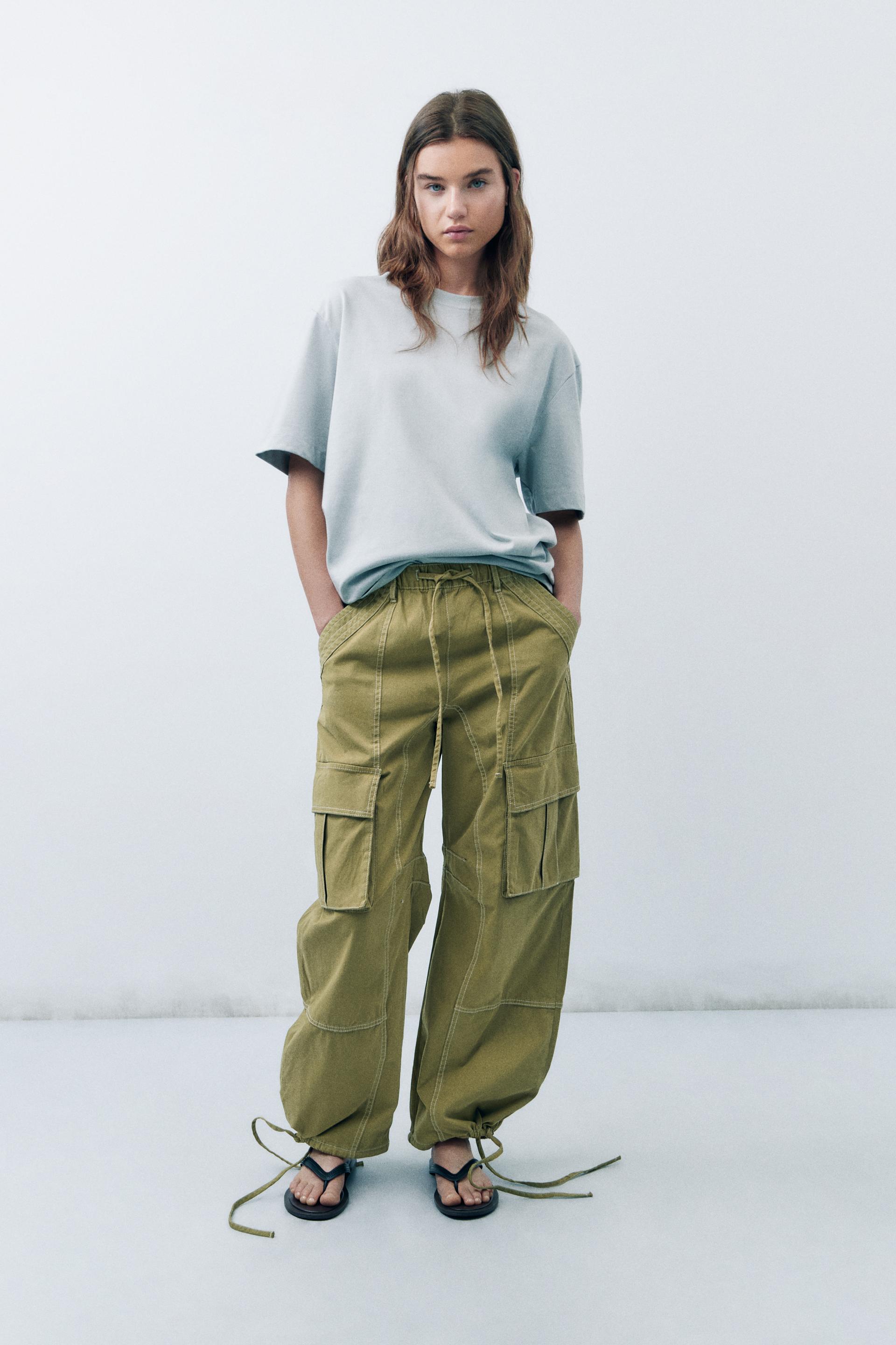 Zara pants green Clearance