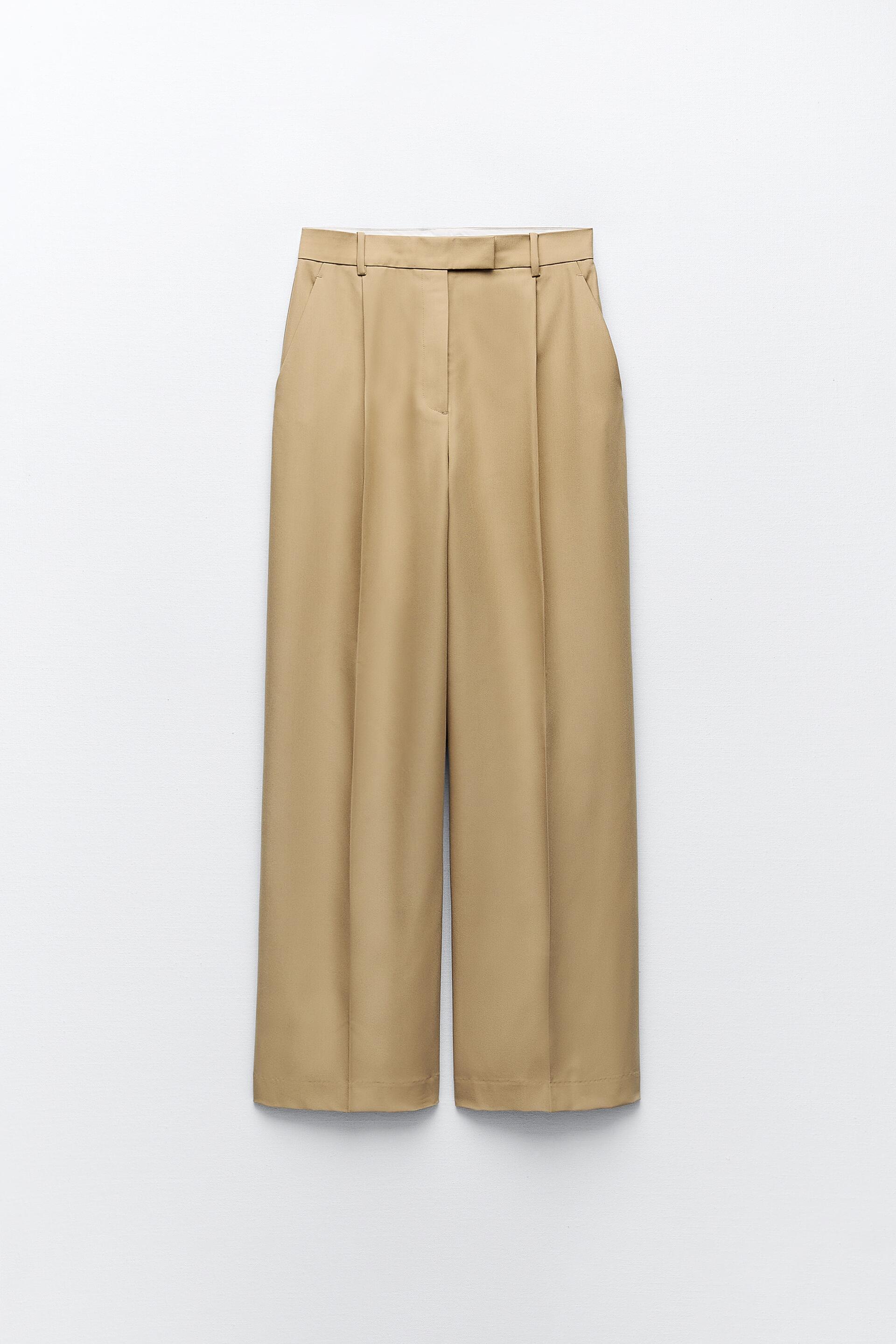 Zara wide leg trousers with darts Clearance