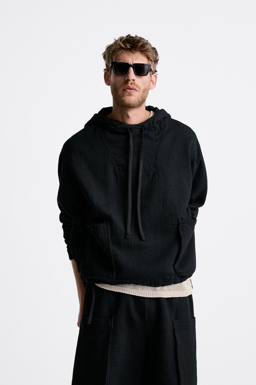Zara hoodie black Clearance