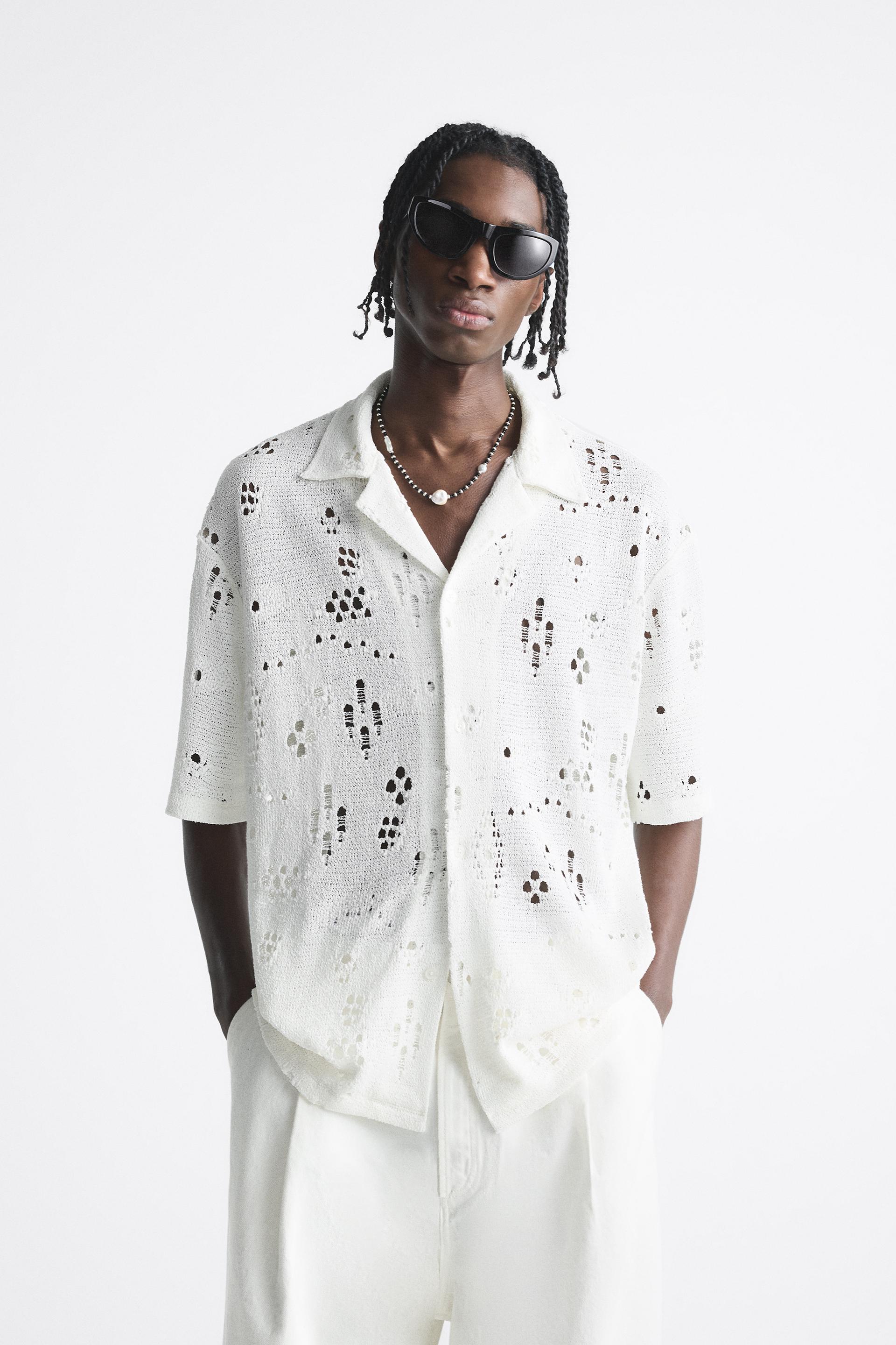 Zara crochet shirt dress Clearance