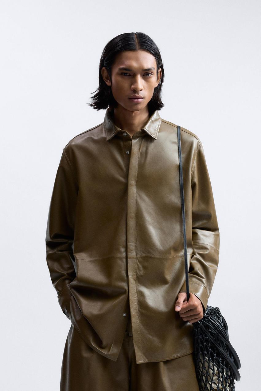 Zara limited edition leather shirt Clearance
