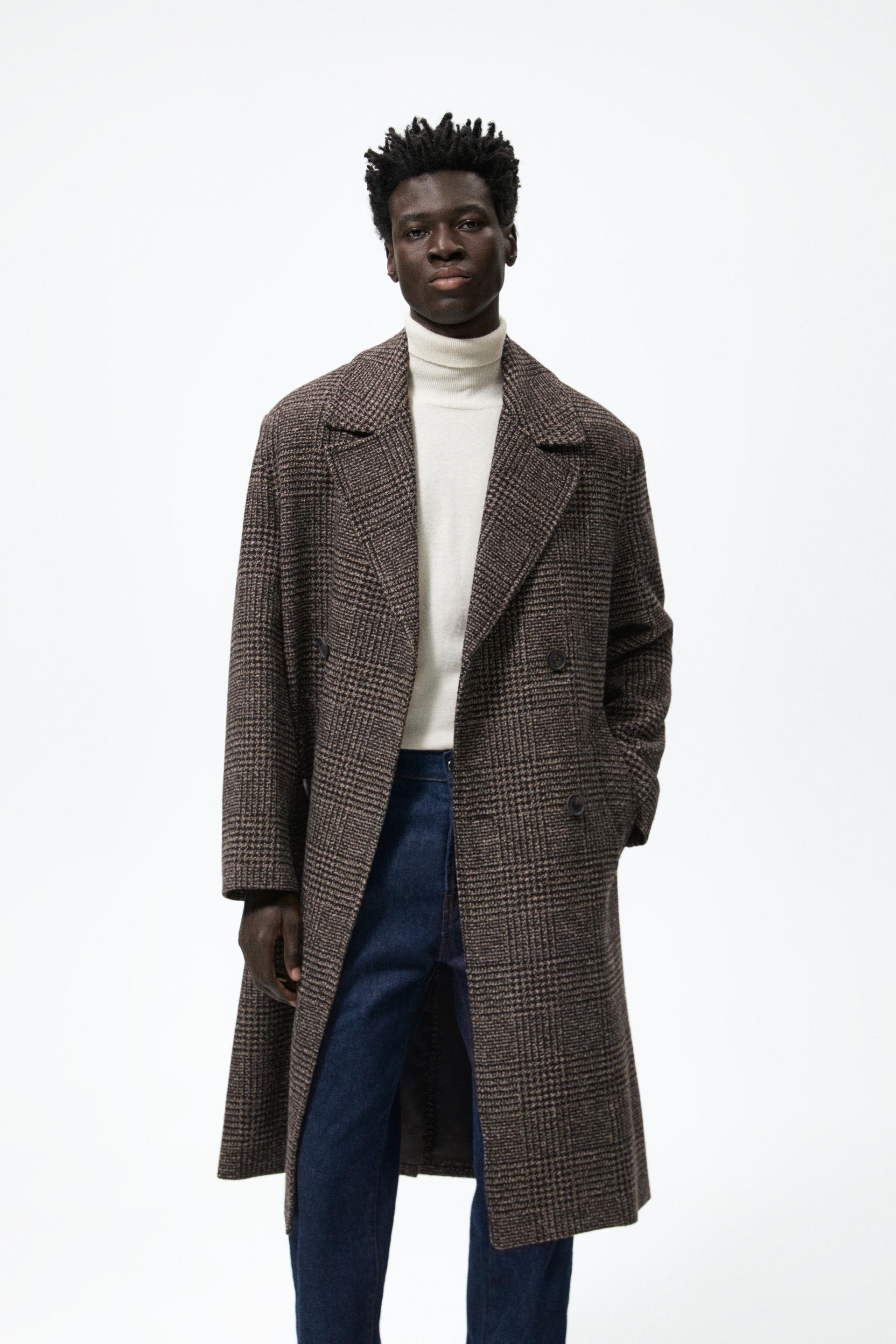 Checked zara coat Clearance