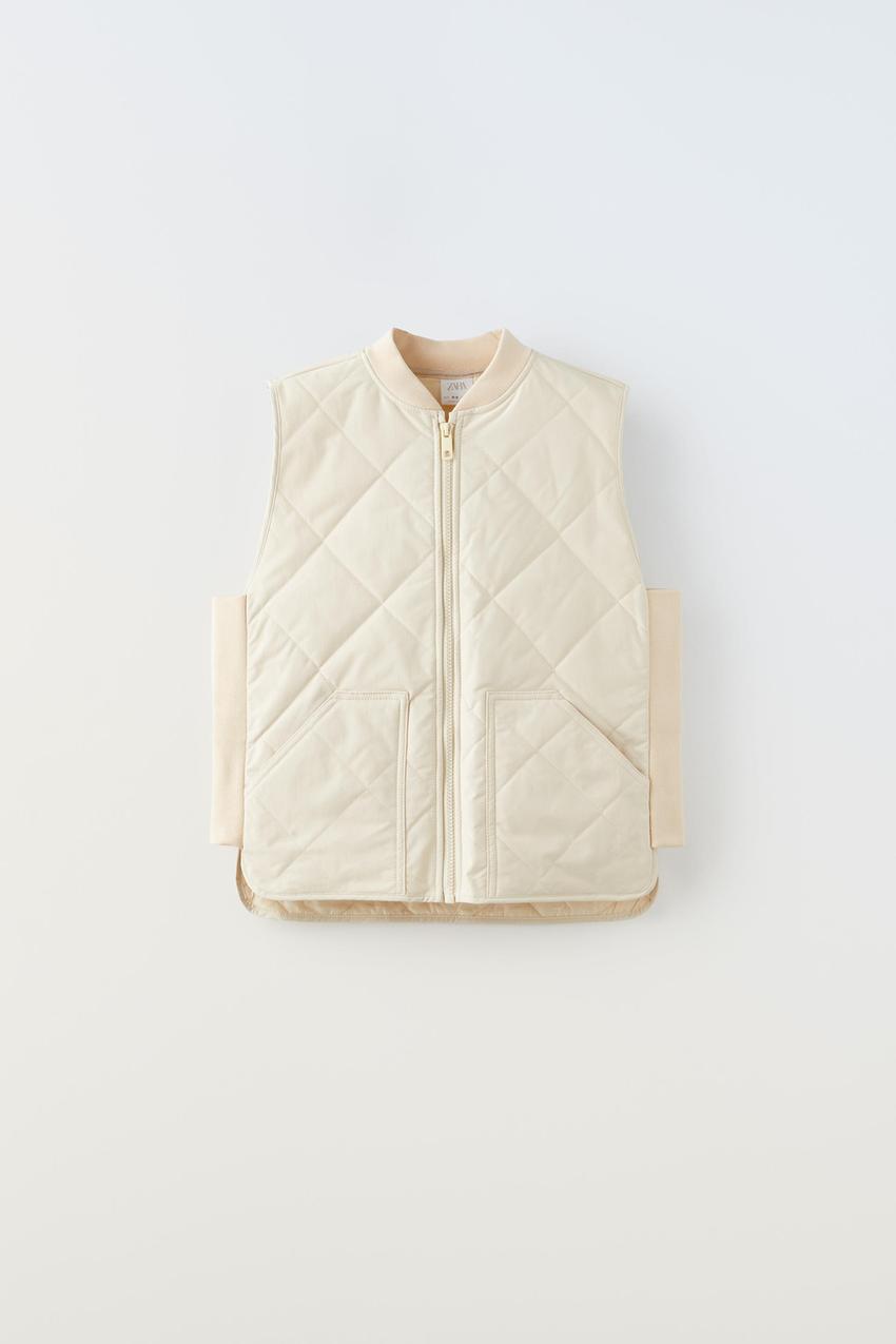 Zara gilet cream clearance