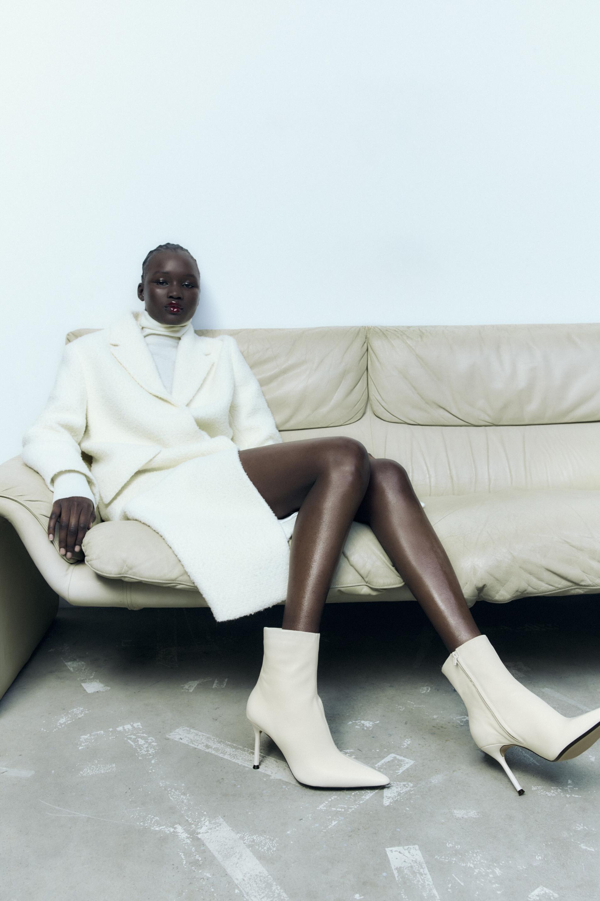 Zara white heeled boots Clearance