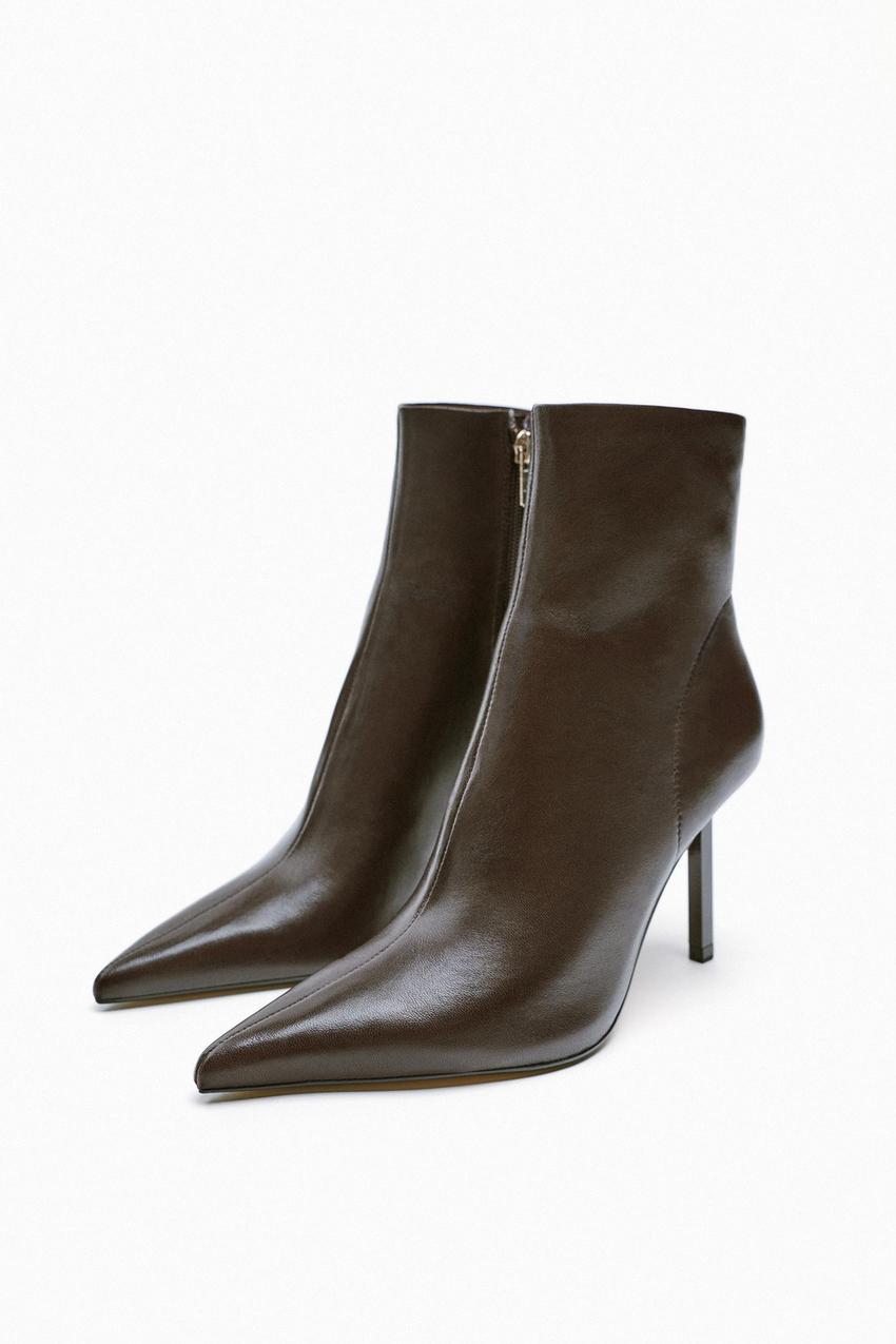 Leather heeled ankle boots zara Clearance