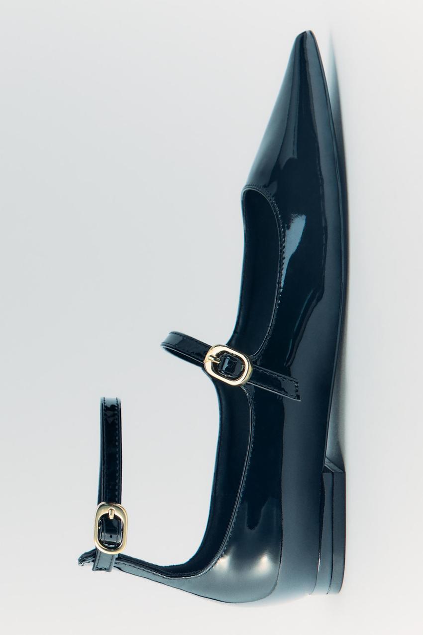 Zara black pointed shoes Clearance