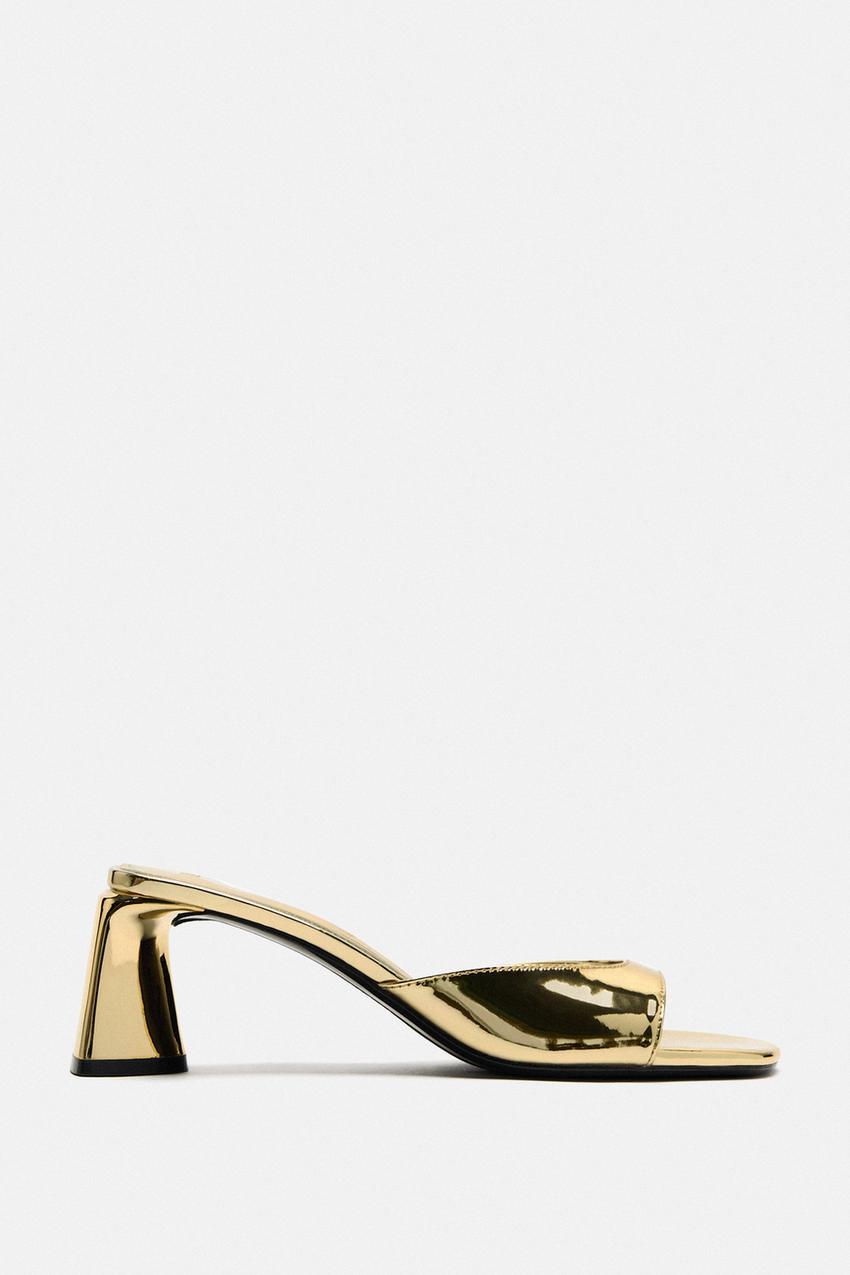 Zara gold block heel Clearance