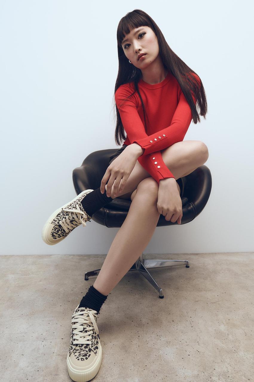 Zara leopard trainers Clearance