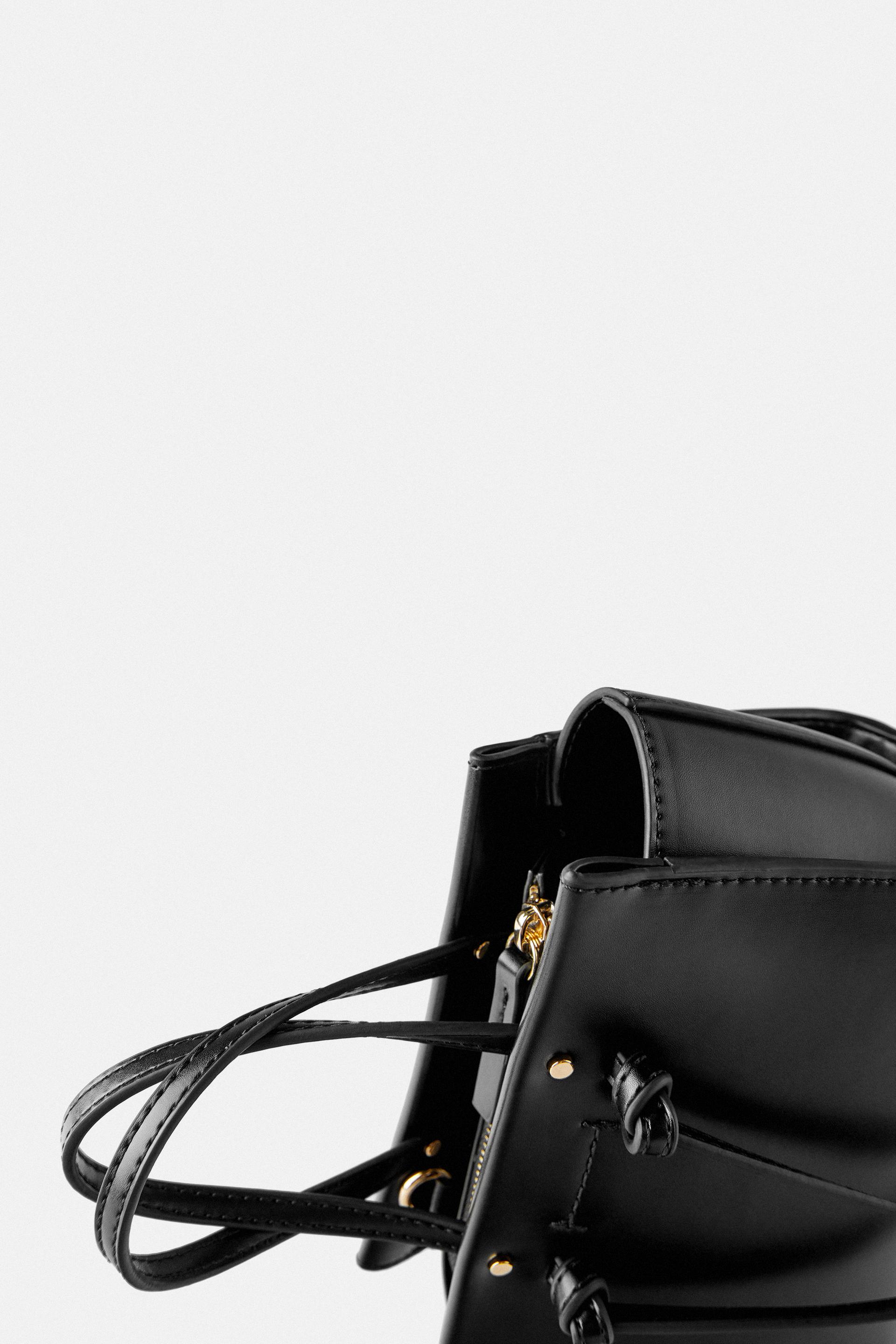 Zara knotted mini city bag black Clearance