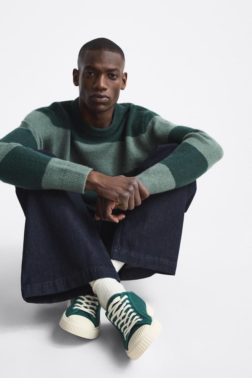 CANVAS SNEAKERS Green ZARA Australia