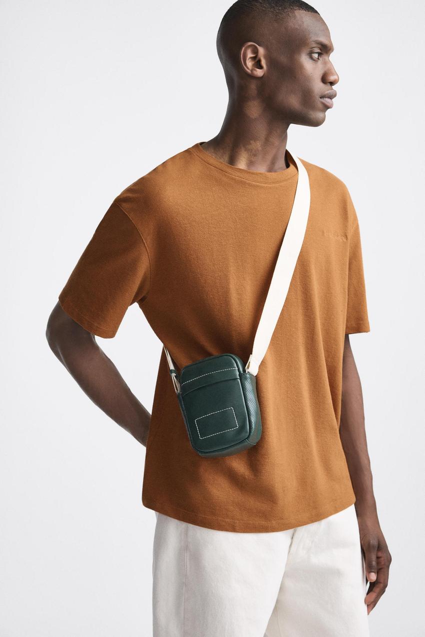 Zara mini crossbody bag with topstitching Clearance