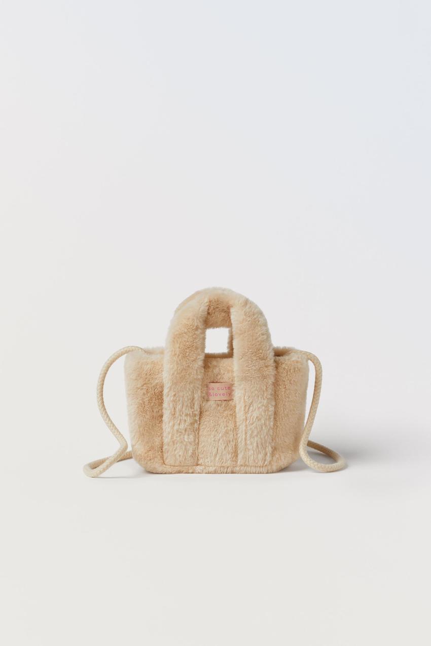 Zara faux fur tote bag Clearance