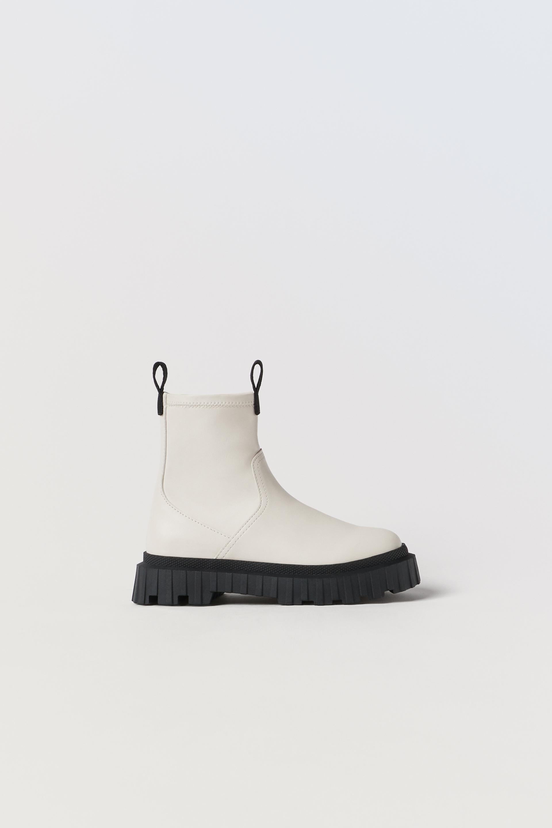 Zara white chelsea boots Clearance