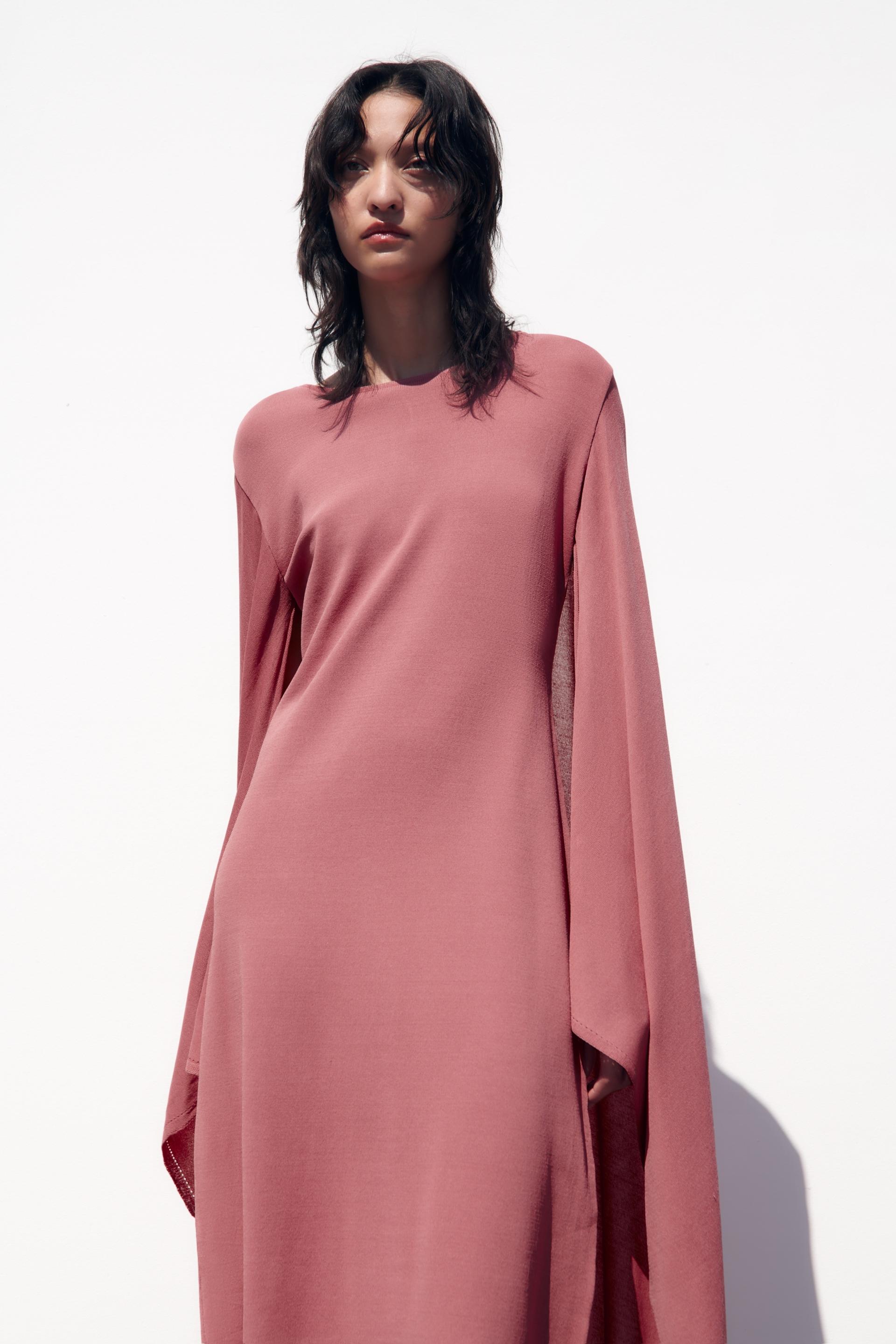 Zara cape dress pink Clearance