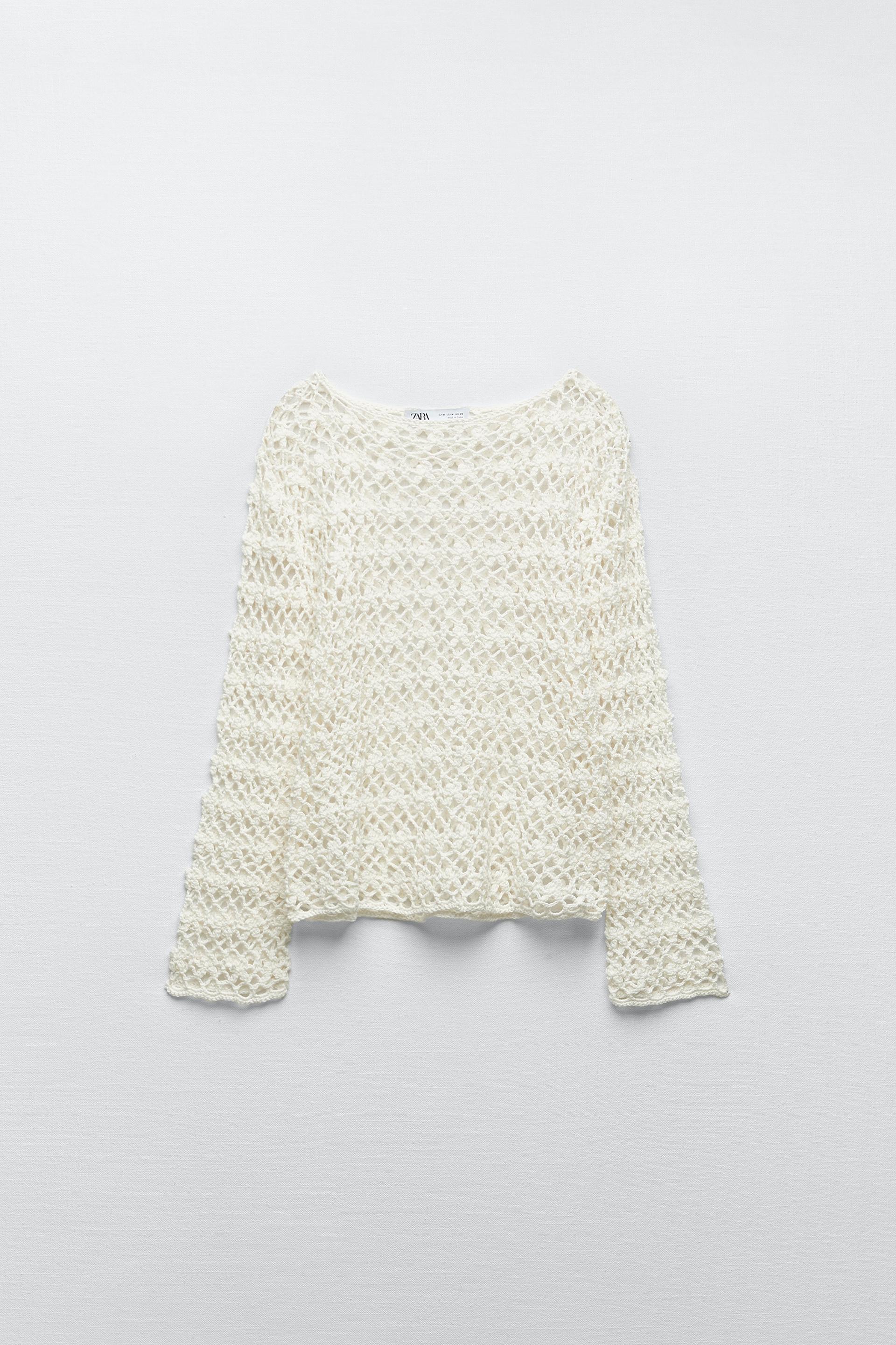 Zara crochet knit sweater Clearance