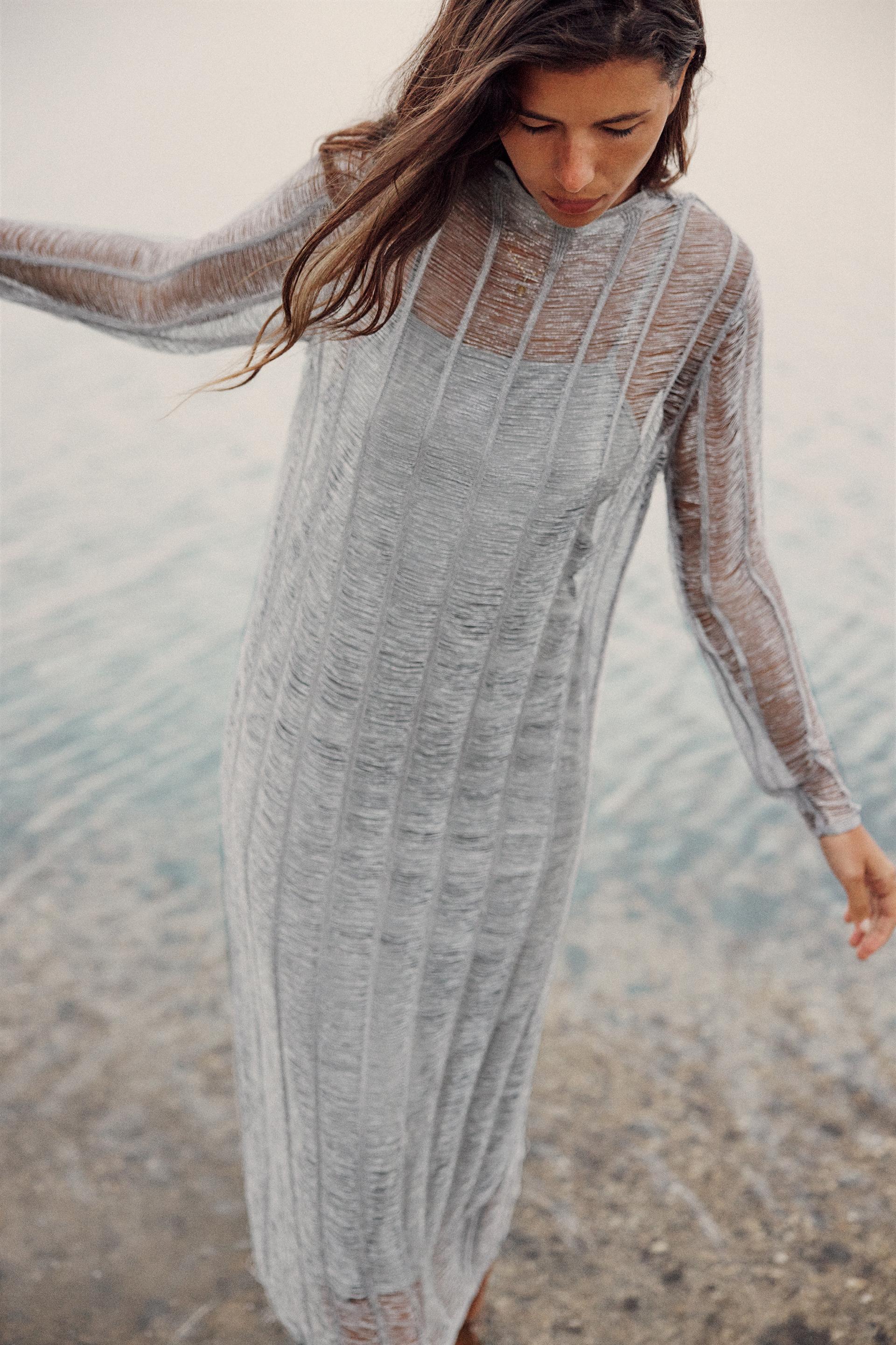 Openwork knit dress zara Clearance