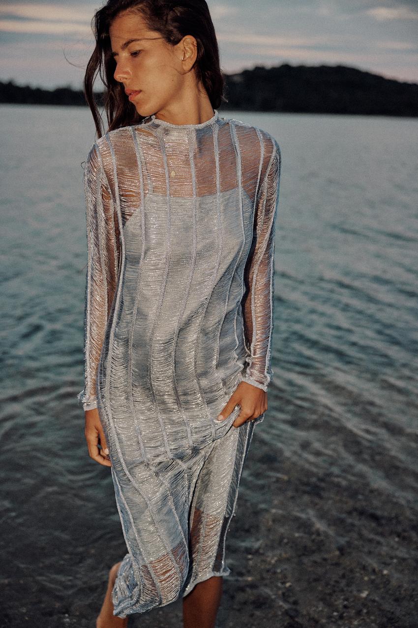 Openwork knit dress zara Clearance