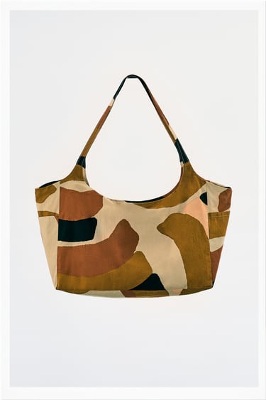 Image 0 of PRINTED COTTON MAXI BAG from Zara