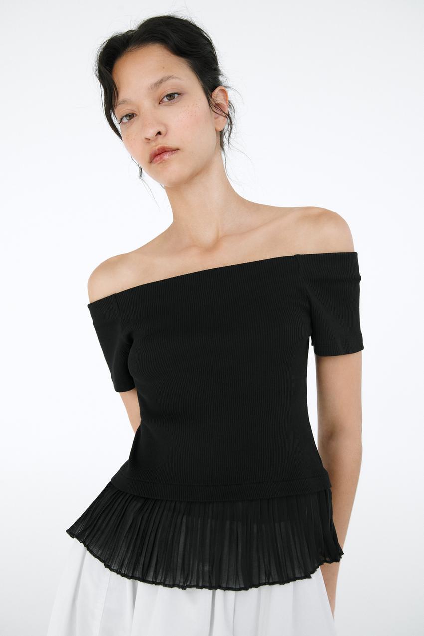 Zara off the shoulder ruffle top Outlet
