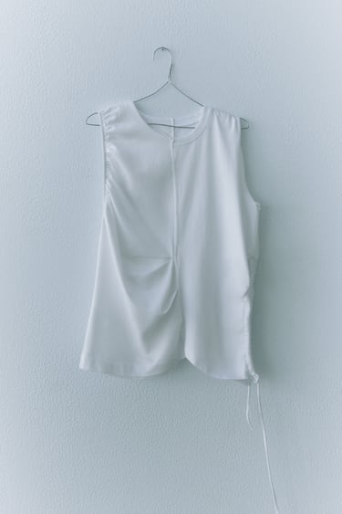 Image 0 of RUCHED CUT OUT T-SHIRT from Zara