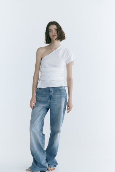 Image 0 of RUCHED ASYMMETRIC TOP from Zara