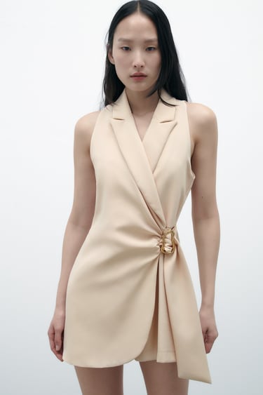Image 0 of DOUBLE-BREASTED BLAZER-STYLE PLAYSUIT WITH BUCKLE from Zara